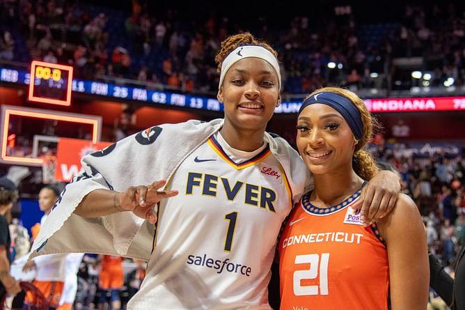 DiJonai Carrington issues 2-word reaction to gf NaLyssa Smith's compliment