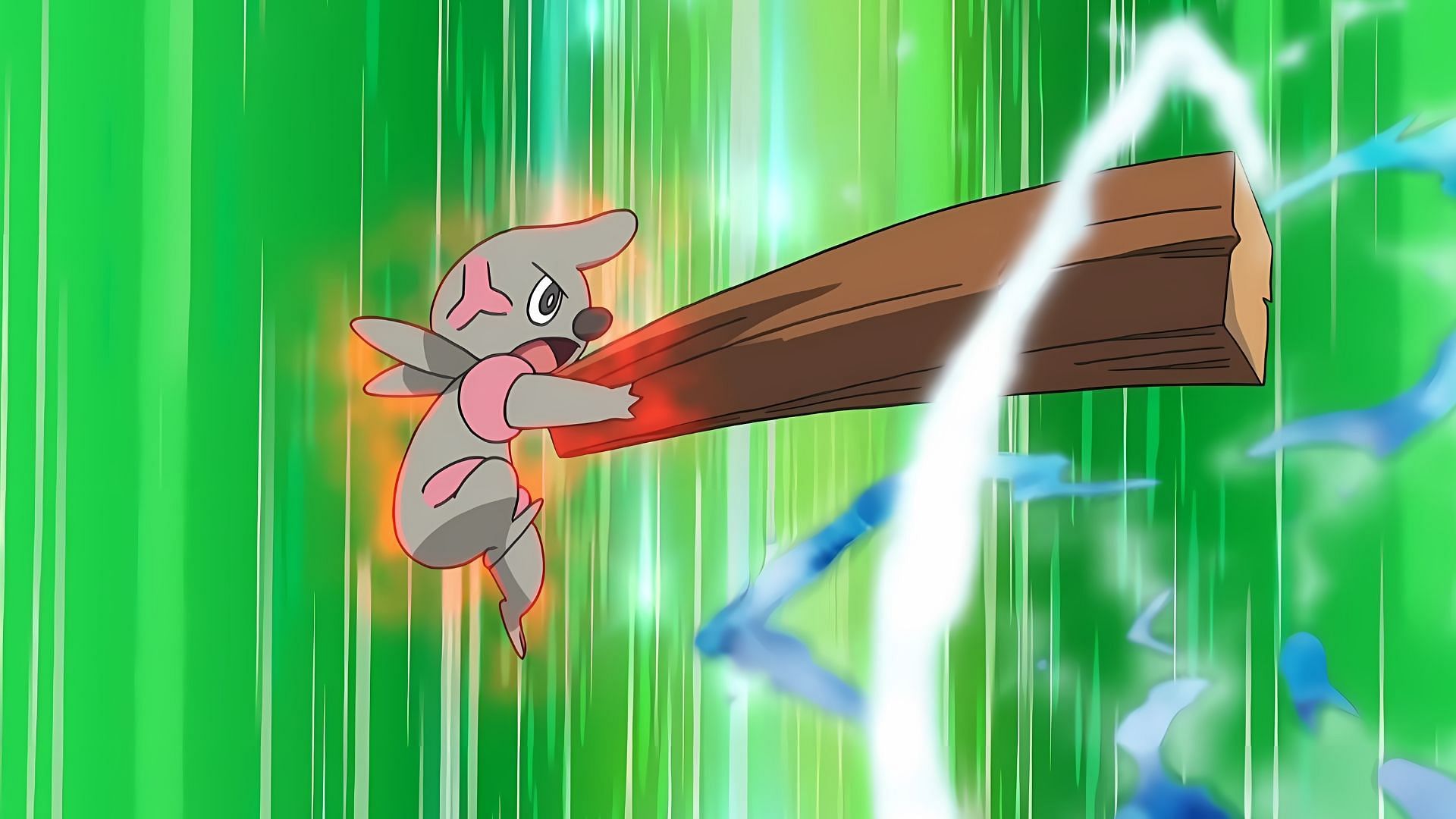 Timbour swinging its lumber in the anime (Image via TPC)