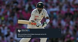 "Zimbabar for a reason" - Fans react to Babar Azam's twin failures in 1st PAK vs BAN 2024 Test