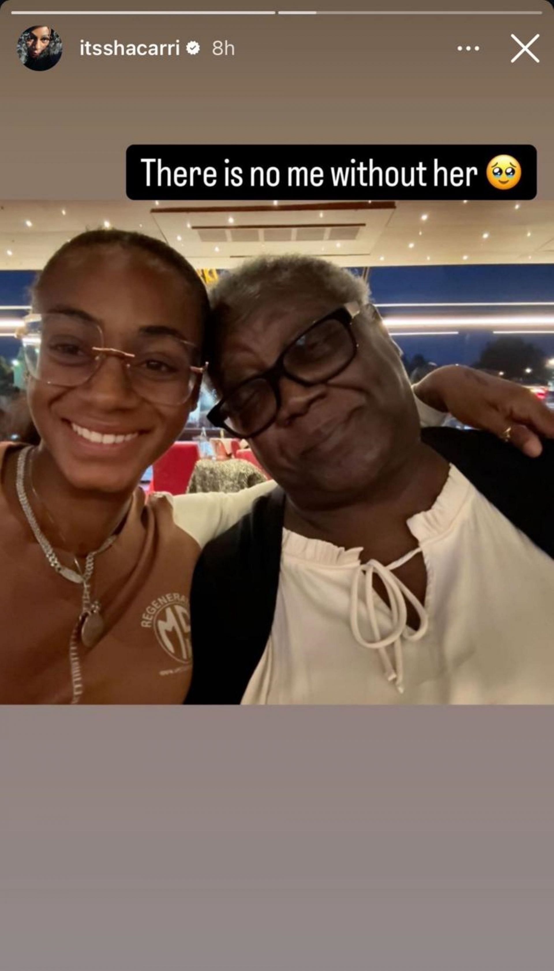 Sha&#039;Carri Richardson and her grandmother; Instagram - @itsshacarri