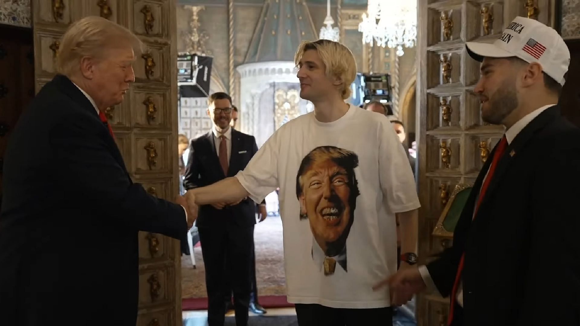 xQc meeting with Donald Trump at Mar-a-Lago on Adin Ross