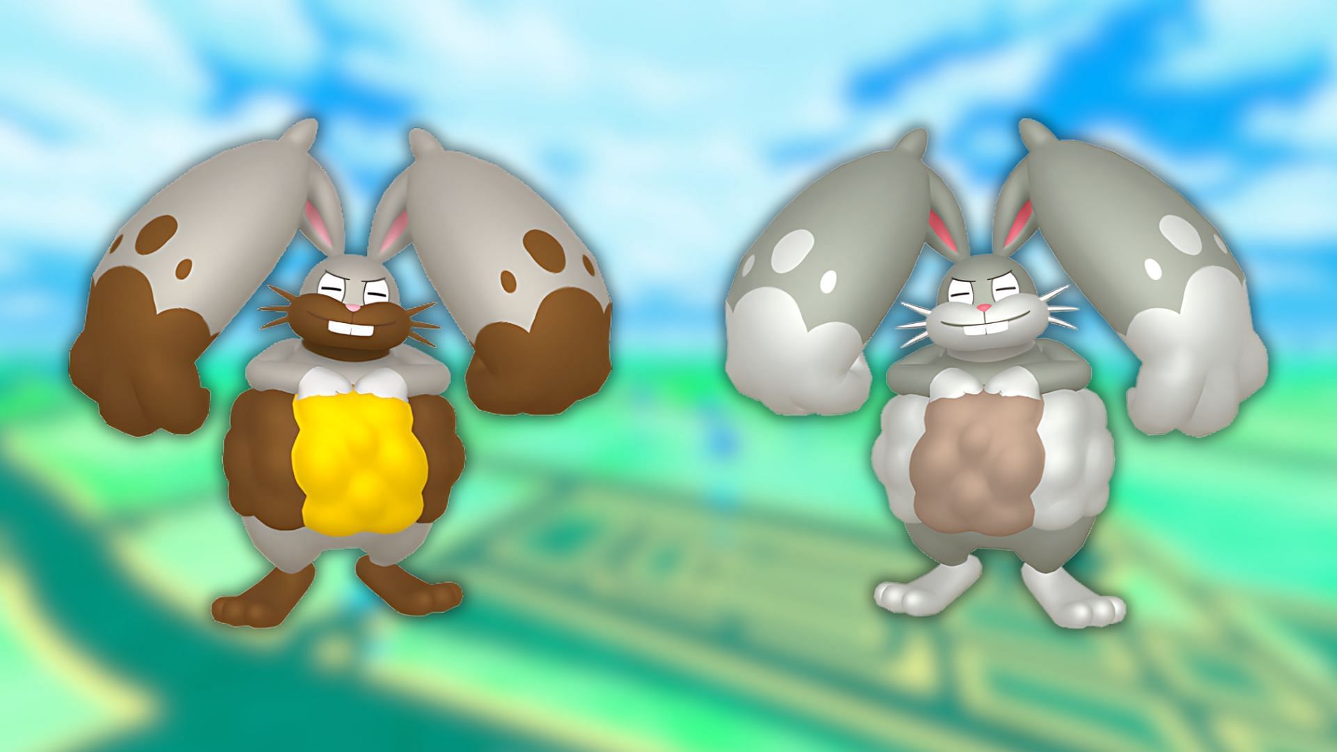 Diggersby and its shiny variant (Image via The Pokemon Company)