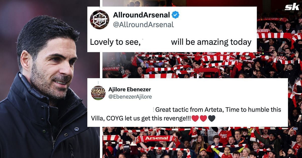 Fans react as Arteta starts Arsenal star against Villa 