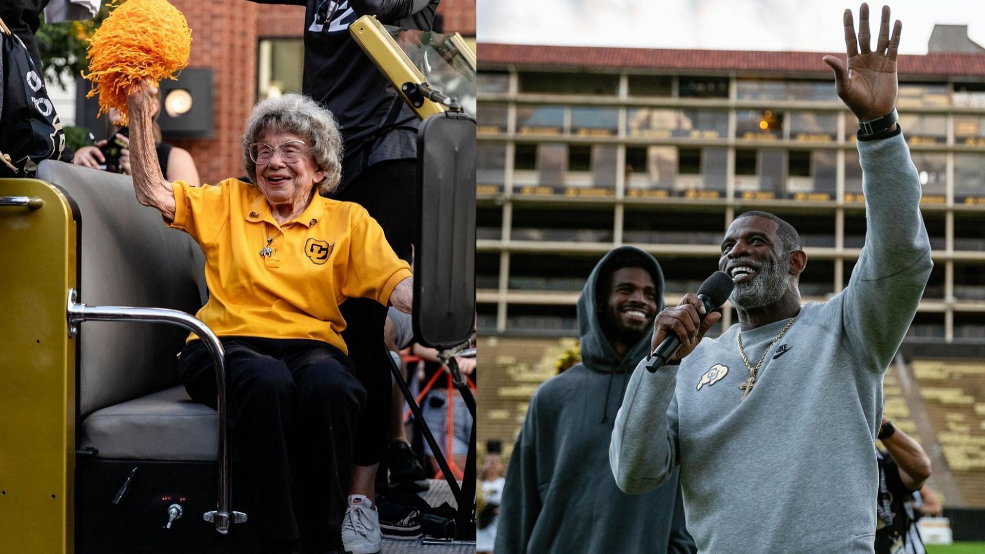 Colorado fan Peggy &amp; coach Deion Sanders (Colorado