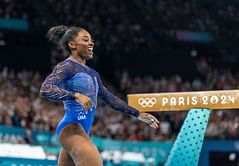 "Some people love it, some people hate it"- Simone Biles opens up on her sparkling 'GOAT' necklace after winning the gold medal at Paris Olympics