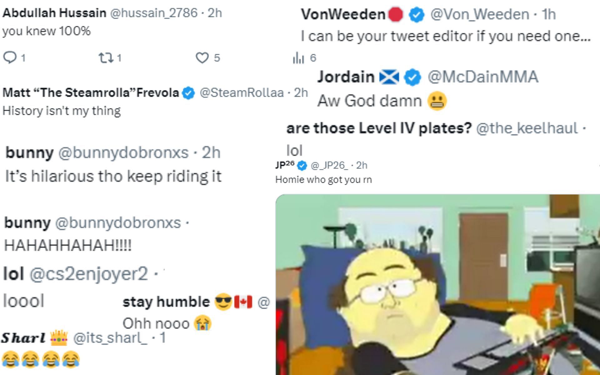 Screenshot of fan reactions to Frevola&#039;s recent post