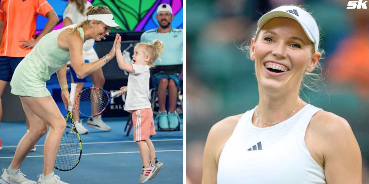 Caroline Wozniacki and her daughter Olivia workout together [Image Source: Getty Images]