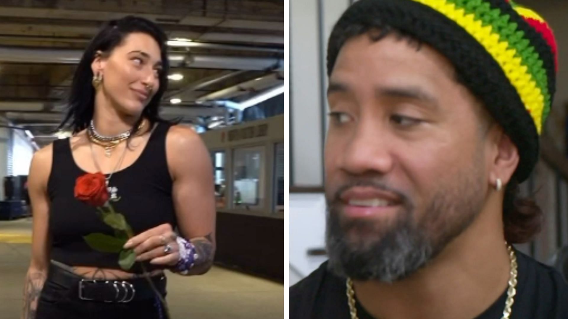 Rhea Ripley and Jey Uso have been teasing an on-screen love angle [Image credits: stars