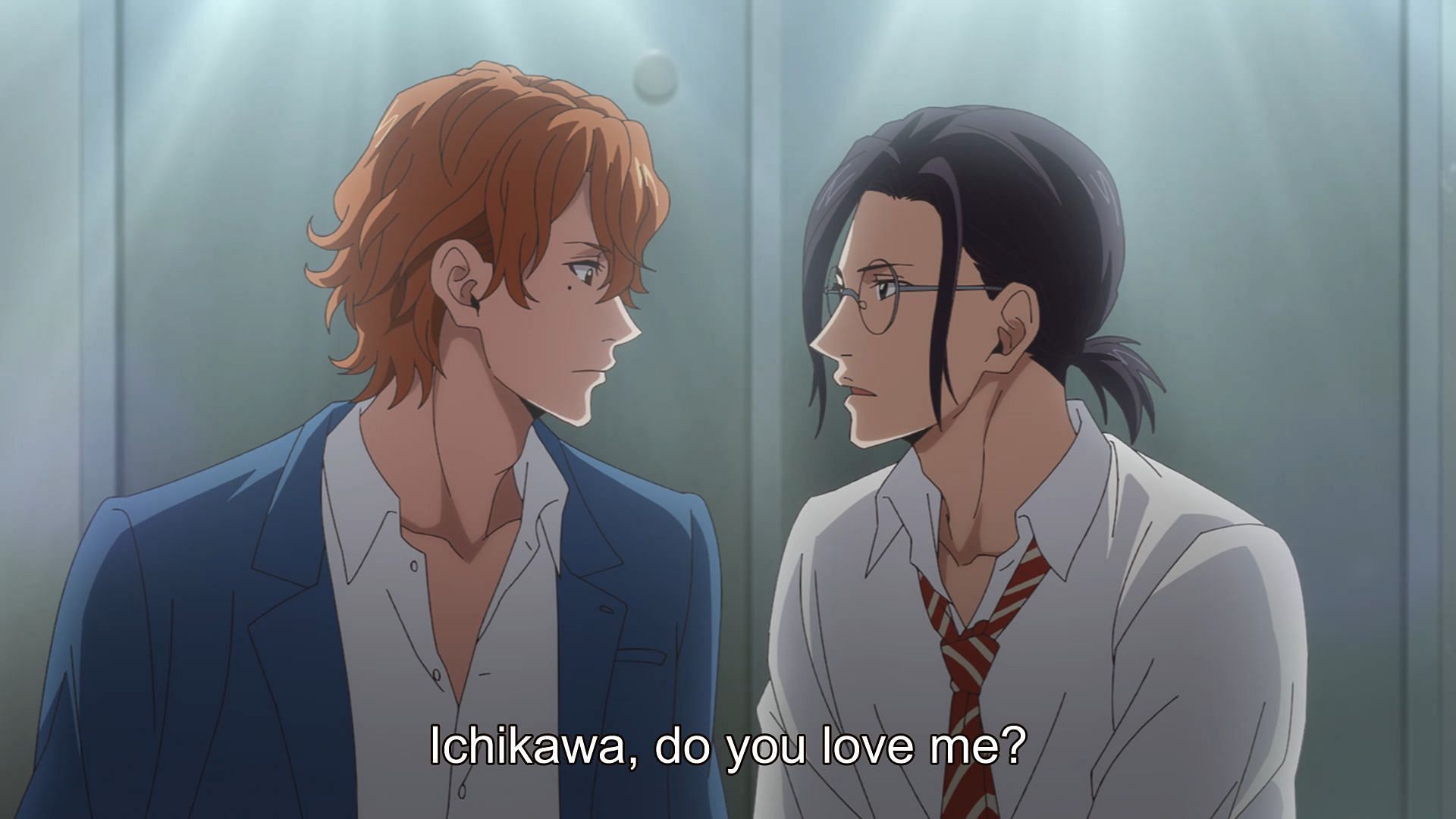 Jin asks Giichi if he loves him (Image via Studio Deen)