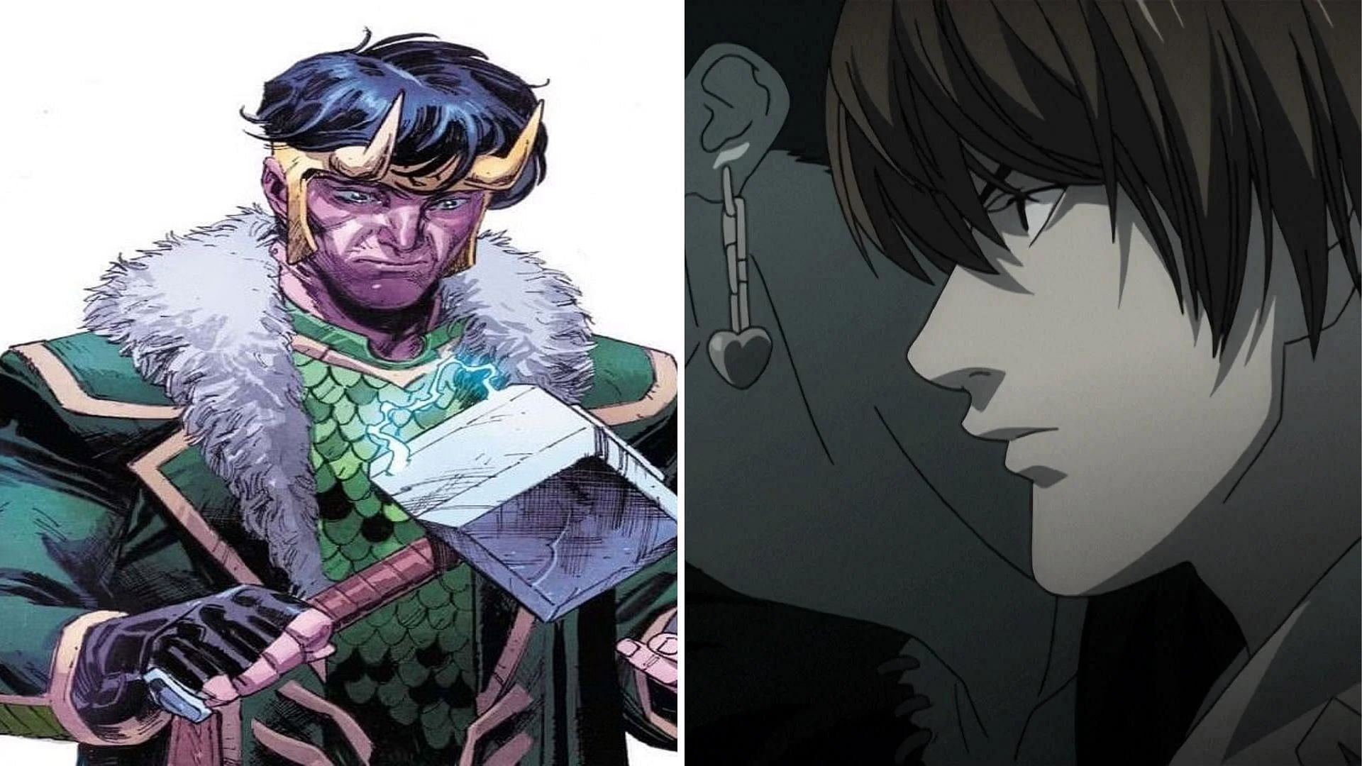 Loki in Death Note (Images via Marvel Comics and Madhouse Studio)