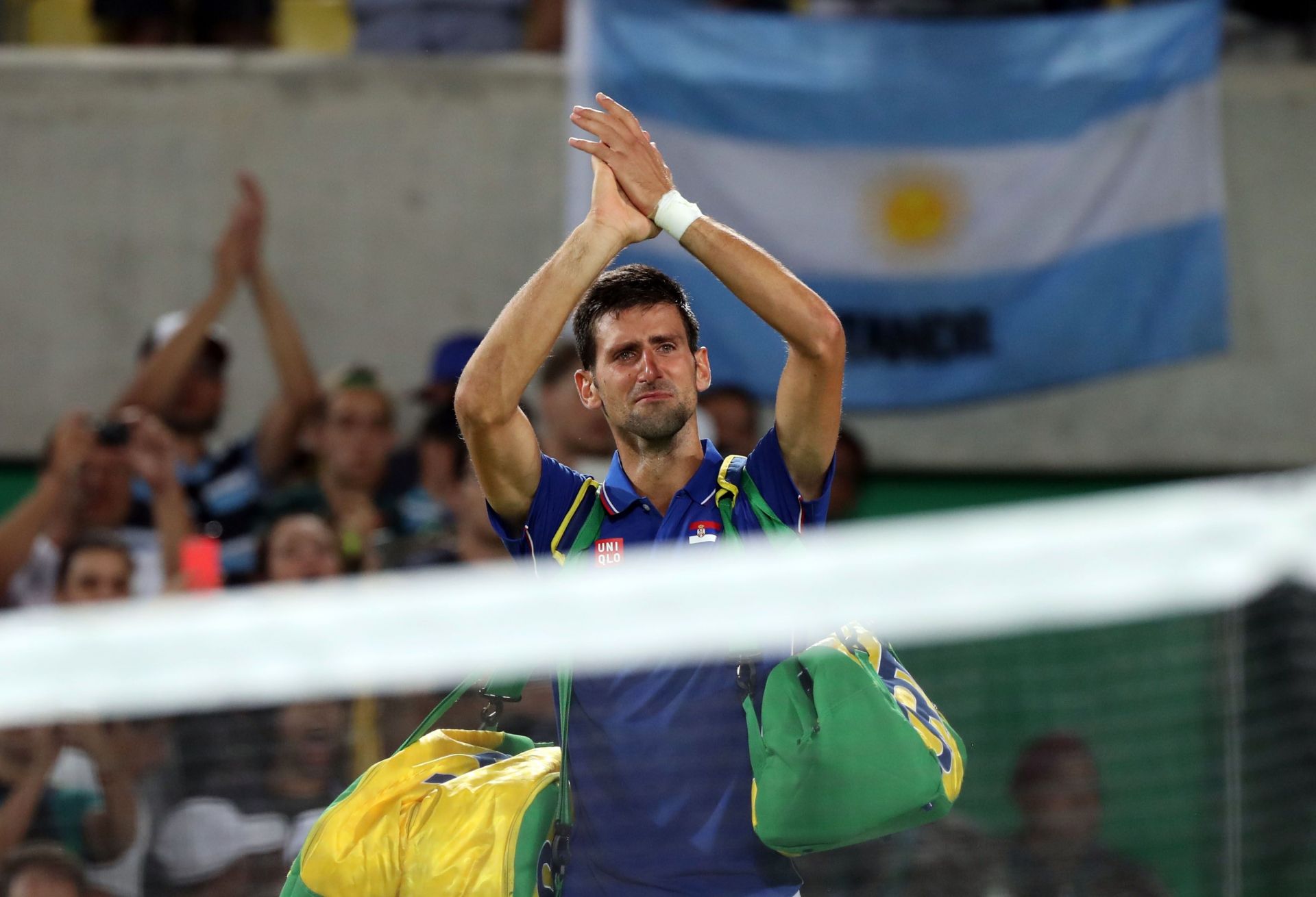 Novak Djokovic leaves the Rio Olympics 2016 in tears. (Getty)