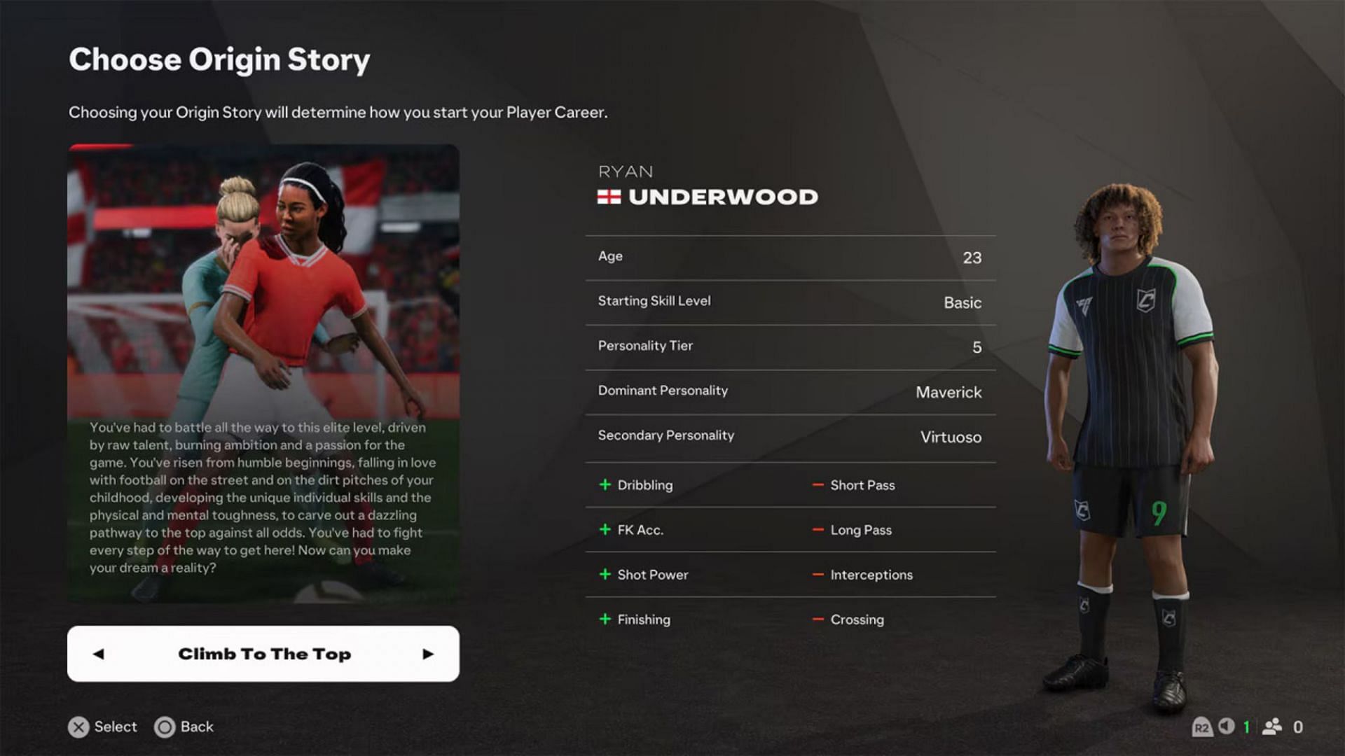 Climb To The Top in the EA FC 25 Origin Stories is the journey of an underdog (Image via EA Sports)