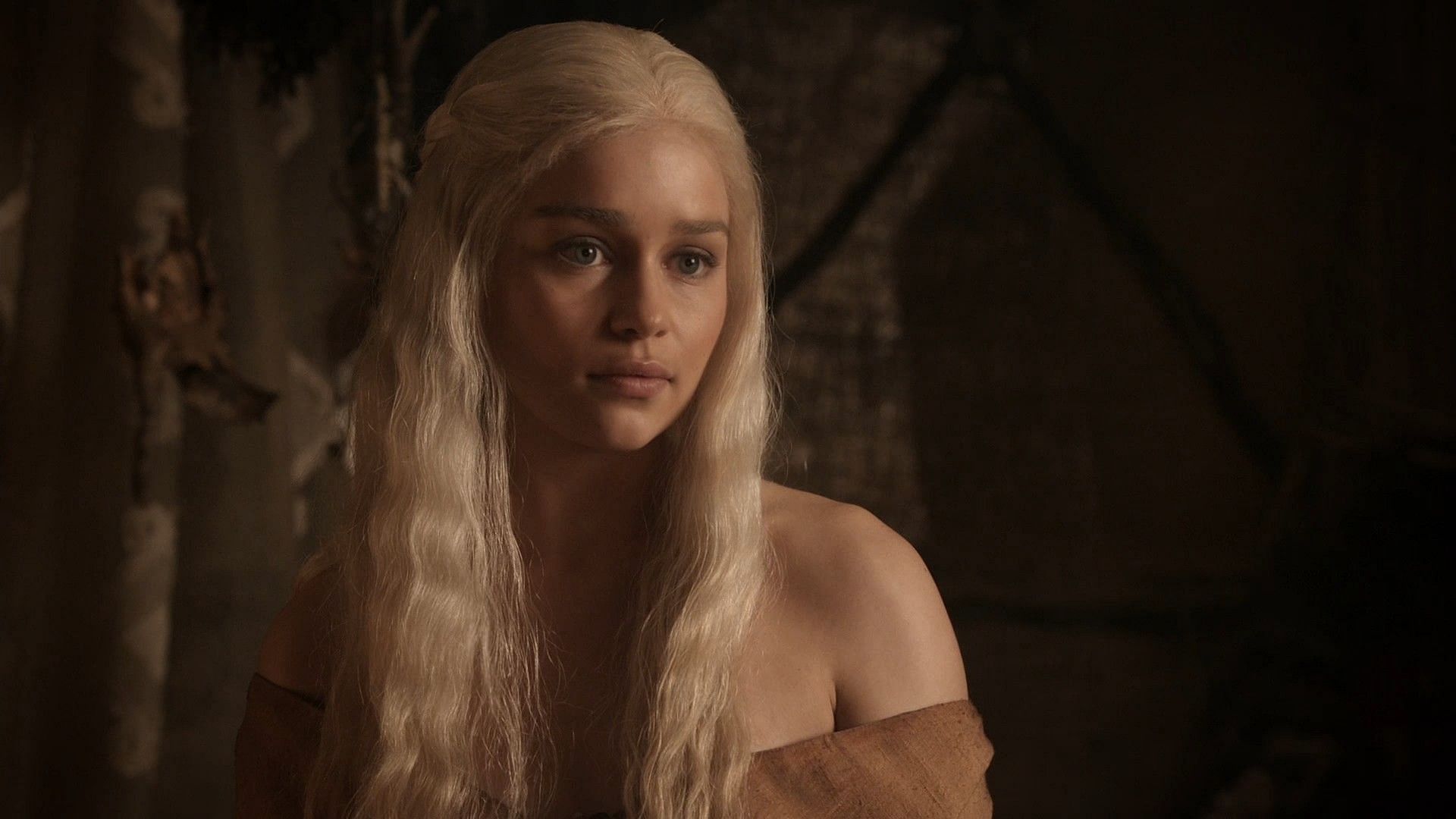 Emilia Clarke as Daenerys Targaryen in a still from Game of Thrones (via HBO)