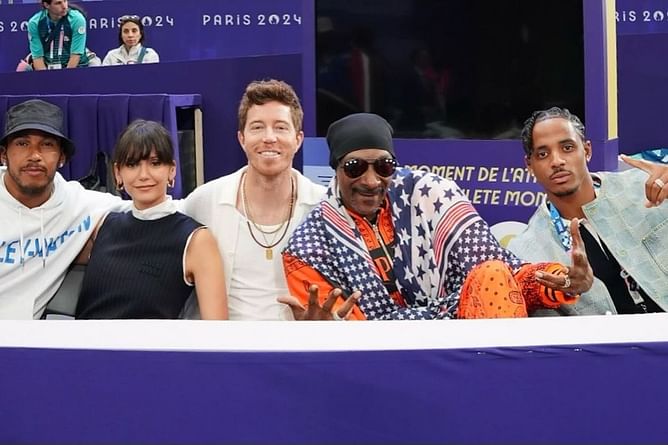 Lewis Hamilton spotted with celebrities Nina Dobrev and Snoop Dogg at the 2024 Paris Olympics