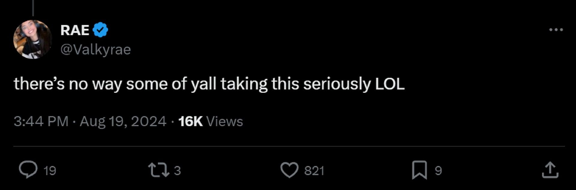 Valkyrae responds to the clip going viral (Image via X/Valkyrae)