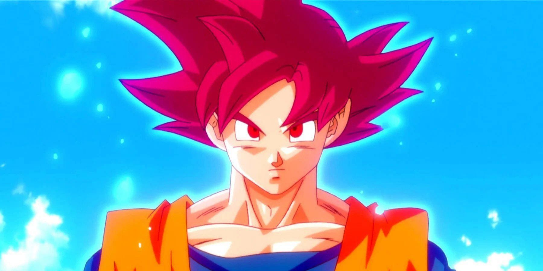 Goku Super Saiyan God as seen in the anime (Image via Toei Animation)