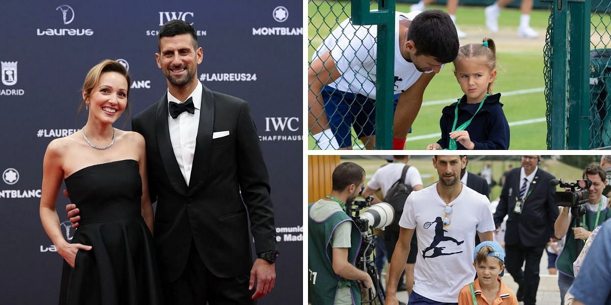 Novak Djokovic and  Jelena Djokovic and kids. source: Getty