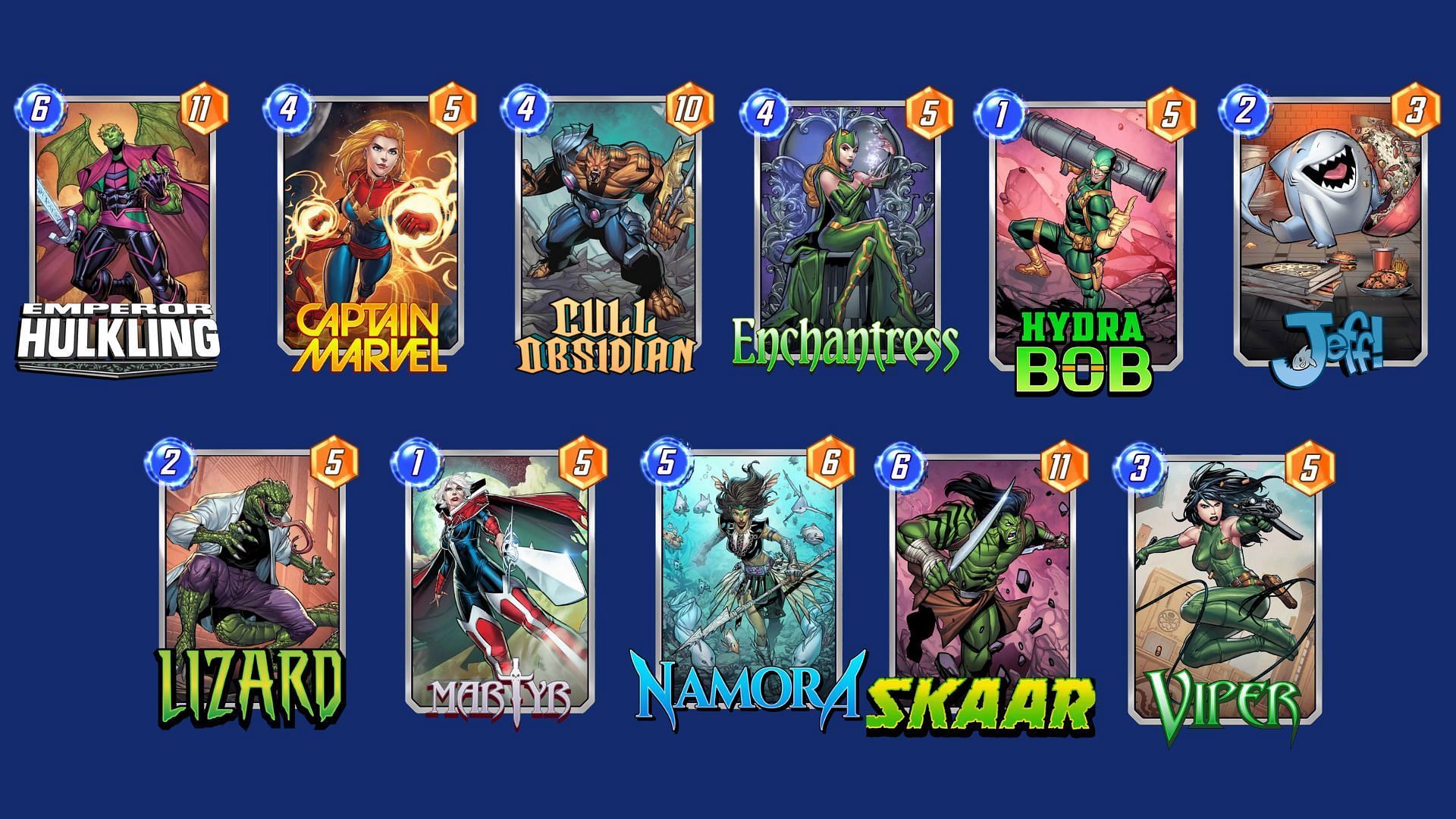 The Chonky Hulkling Deck in Marvel Snap (Image via Nuverse)