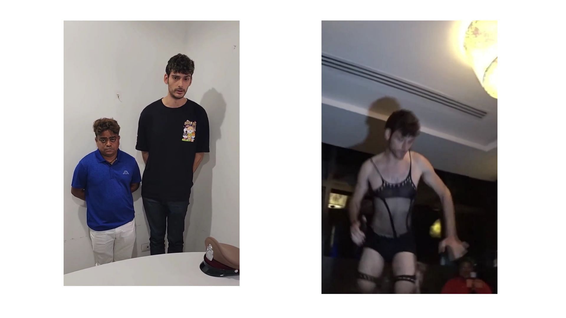 Ice Poseidon was also arrested in Bangkok for some inappropriate behavior at a hotel. (Images via icepissshorts, TheSkyIsBlue/YouTube)