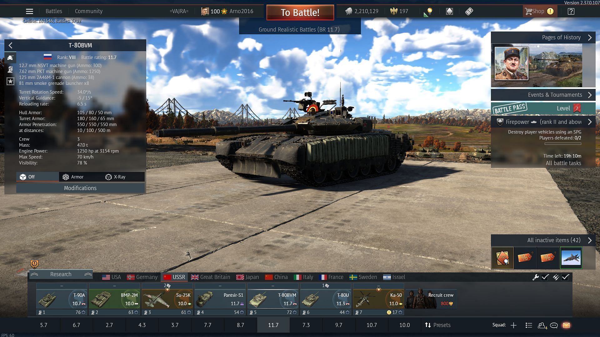 The T-80BVM is one of the USSR tech tree&#039;s best tanks (Image via Gaijin Entertainment)