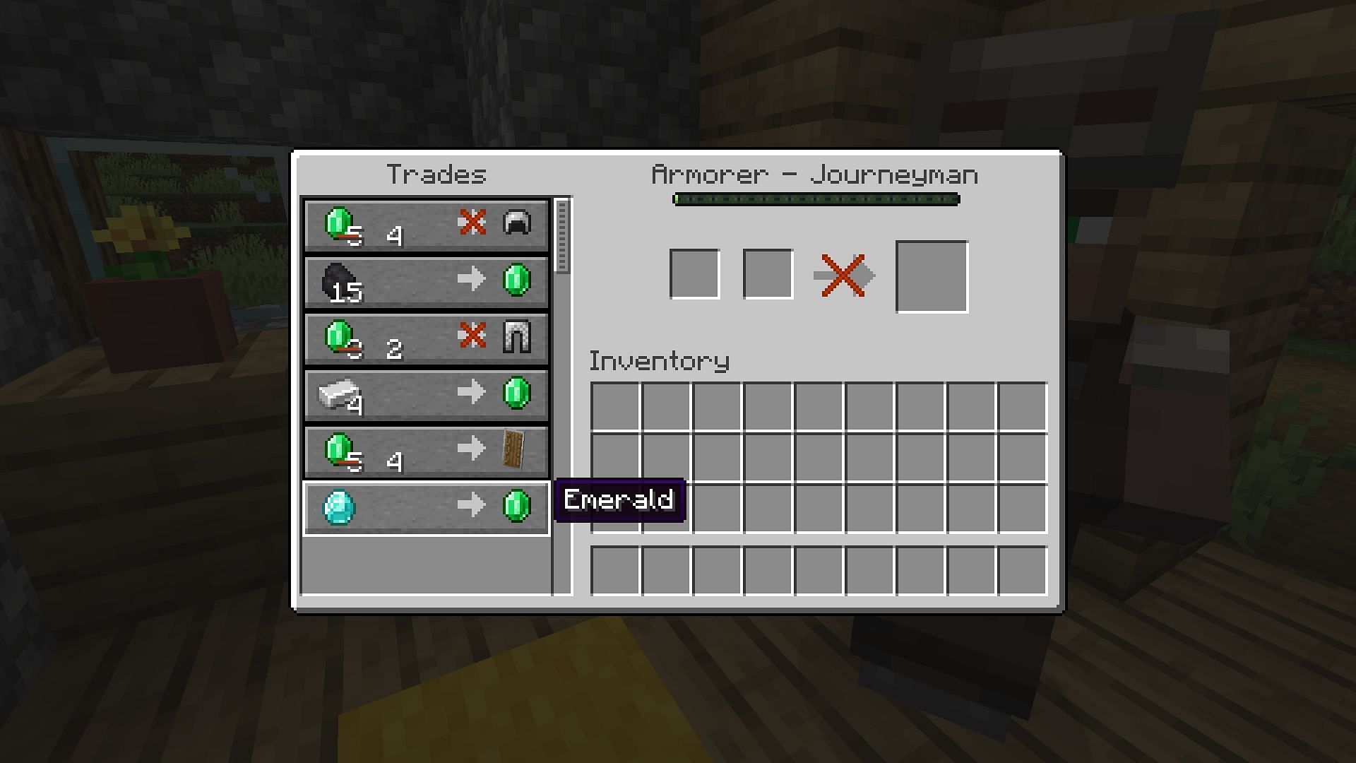 A diamond for an emerald in Minecraft makes no sense (Image via Mojang Studios)