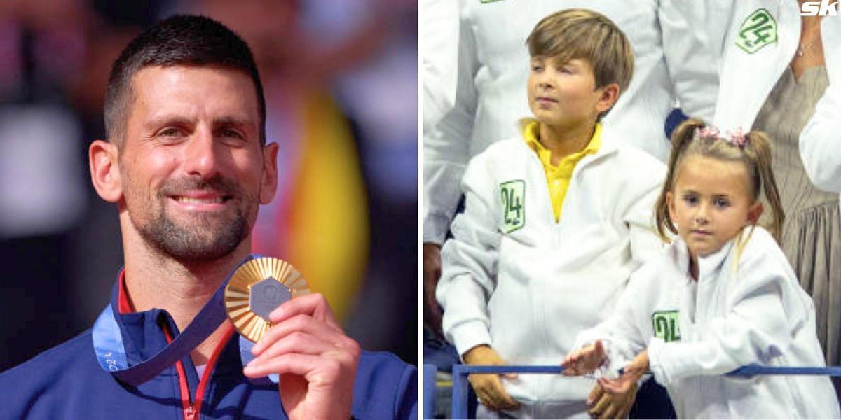  Novak Djokovic (L), Djokovic son Stefan &amp; daughter Tara (R) [Image Source: Getty Images]