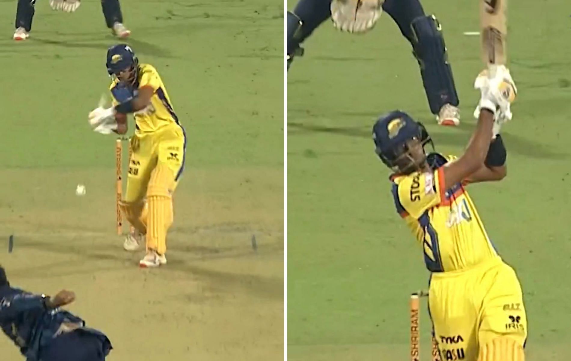Samit Dravid was dismissed for seven runs against Bengaluru Blasters on Friday. (Pics: Star Sports Kannada) 