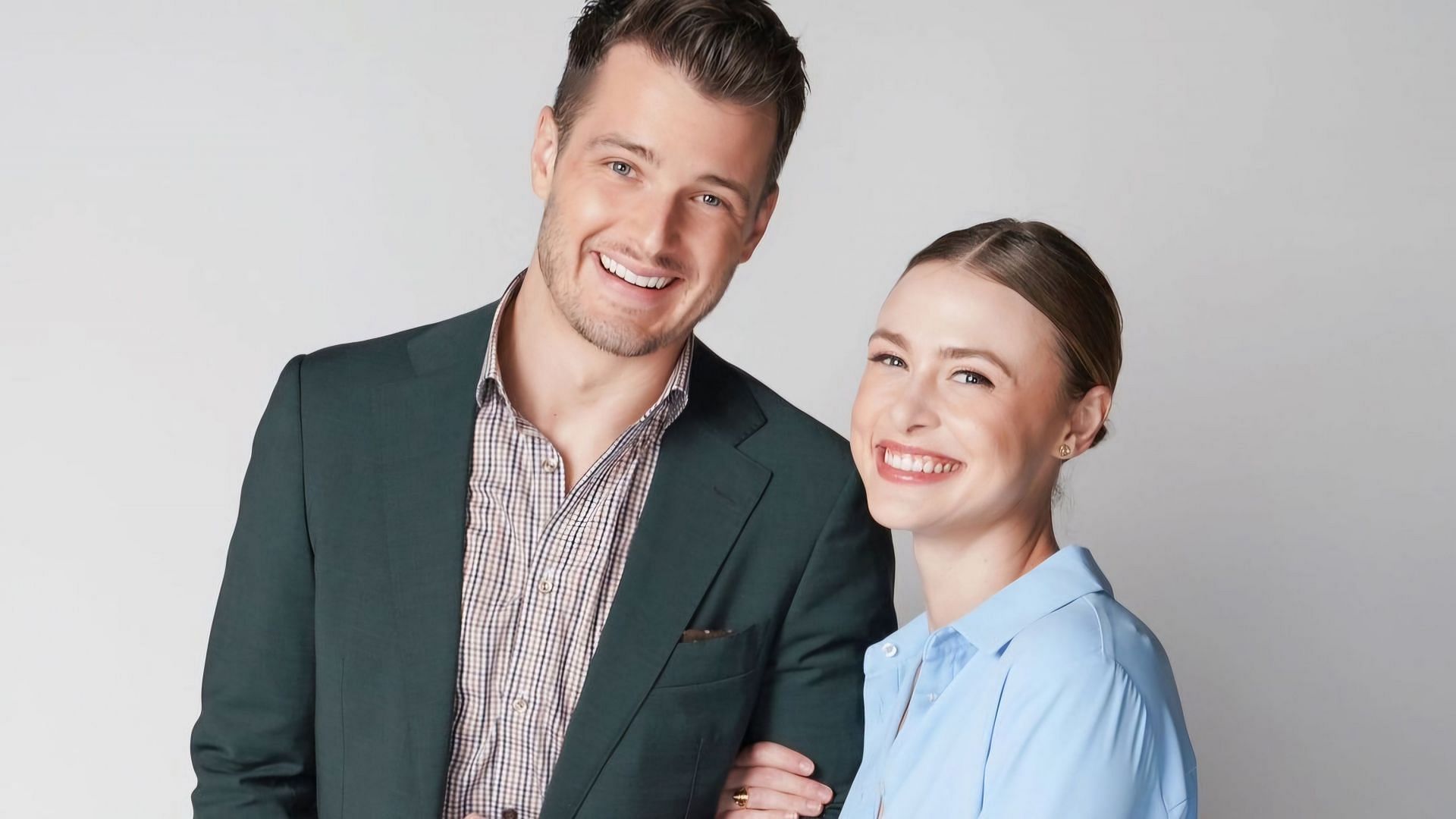 Cast members Hayley Erin and Michael Mealor on the sets of The Young and the Restless