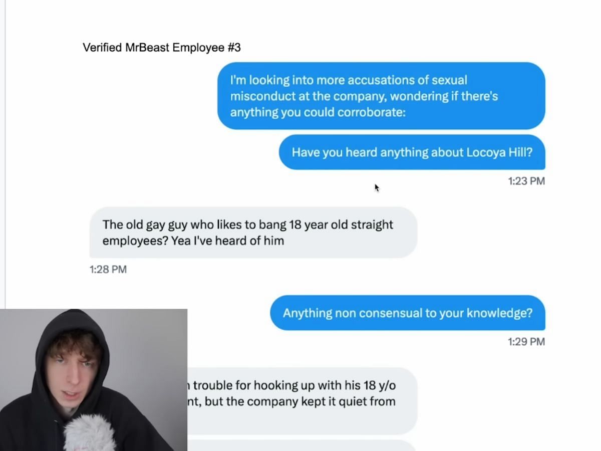 A third ex-employee of MrBeast makes similar comments (Image via YouTube/DogPack404)