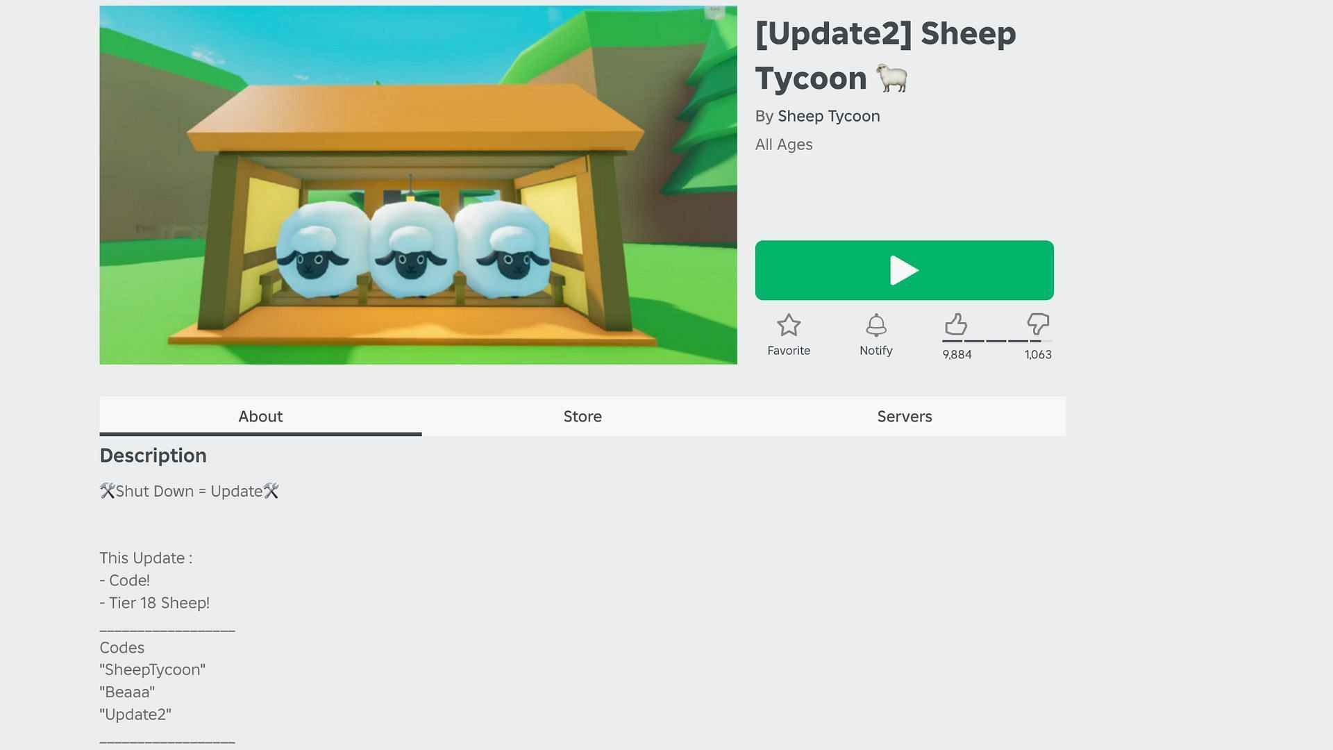 Game&#039;s homepage (Image via Roblox)