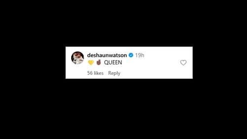 Deshaun Watson's comment on Jilly Anais' post. (image credit: instagram/jillyanais)