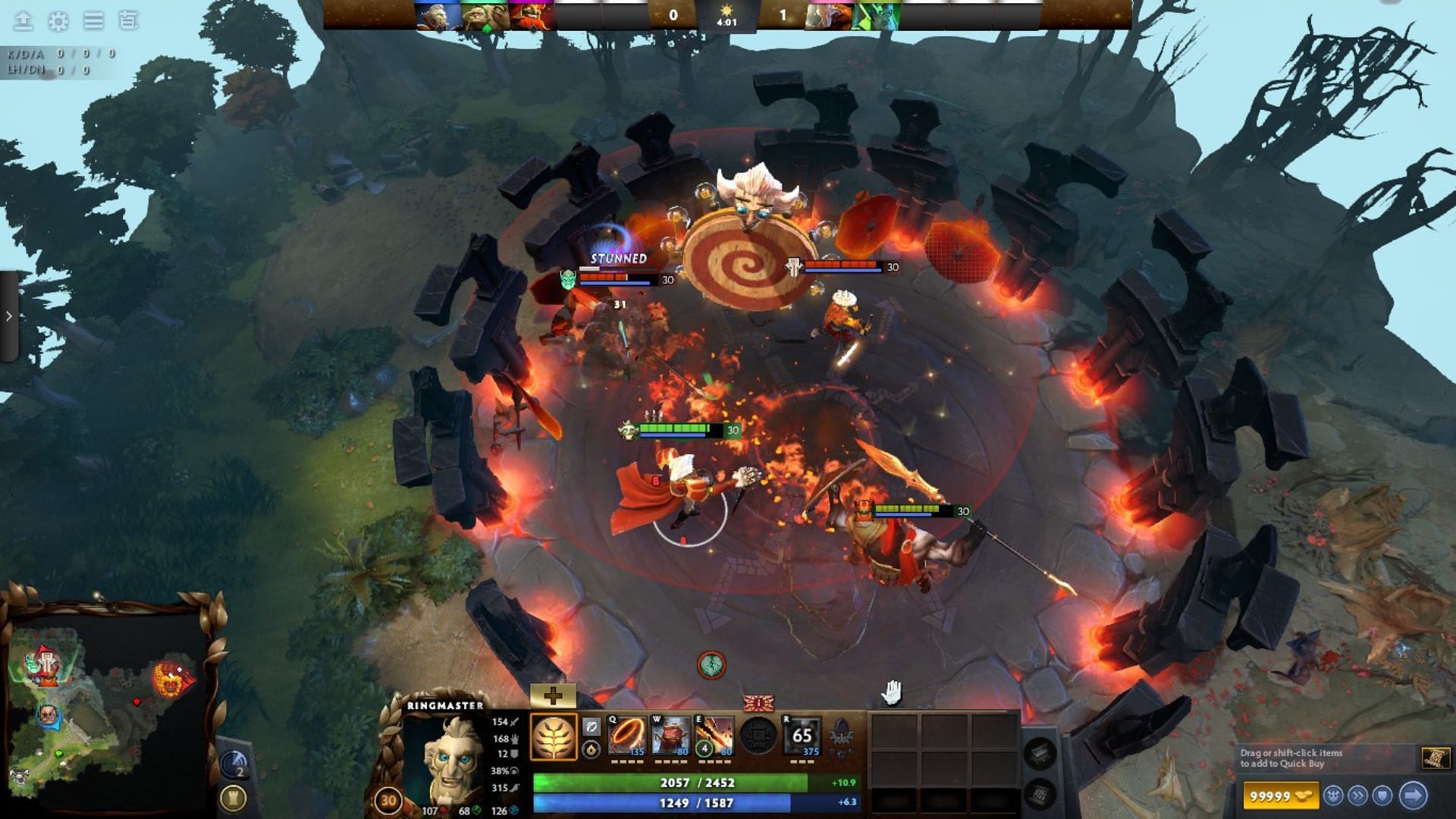 Trap enemy heroes using Arena and Ring of Wonder (Image via Valve)