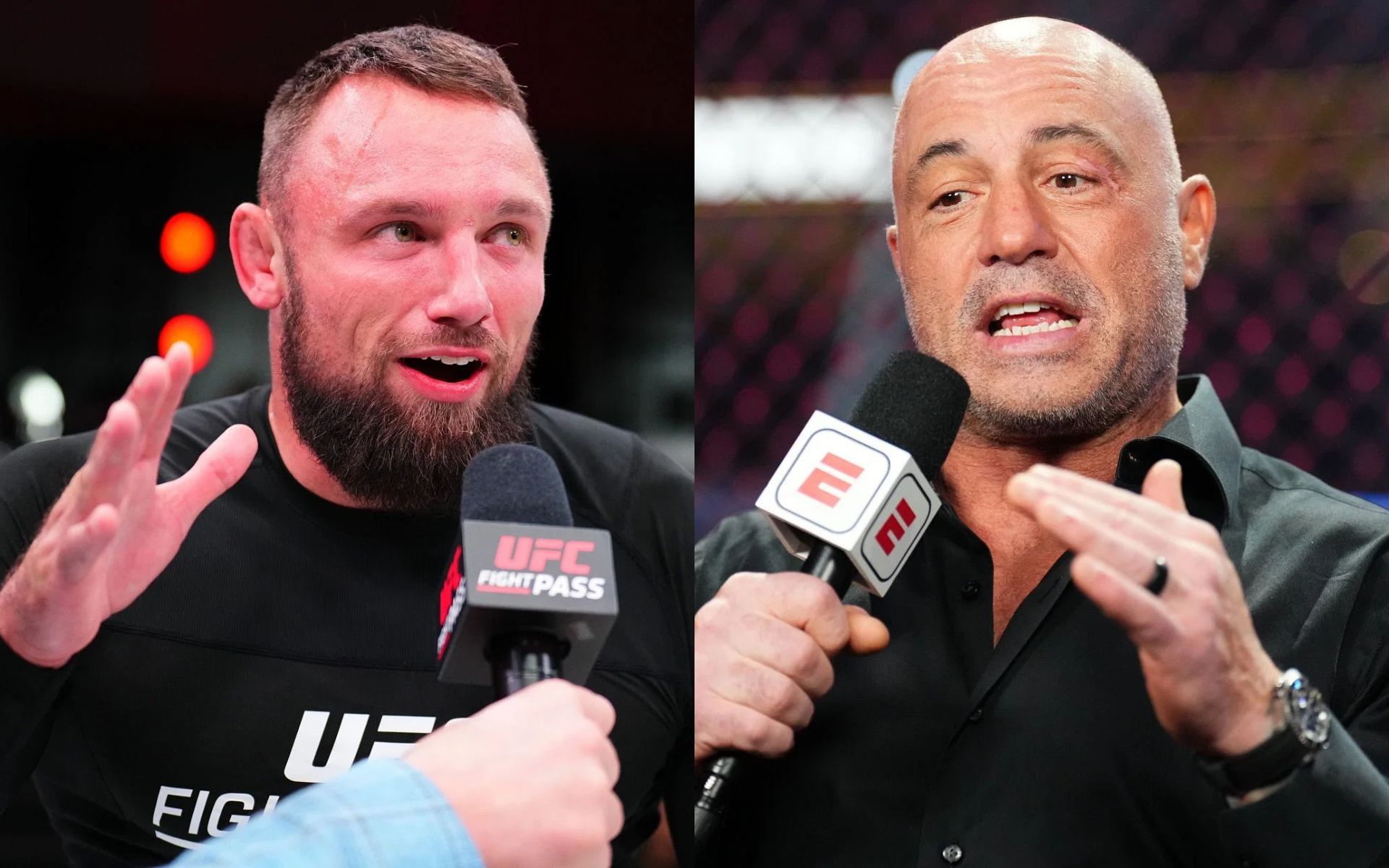 Craig Jones (left) calls out Joe Rogan (right) for double standard on athlete pay in Olympics vs. ADCC [Images courtesy: Getty Images]