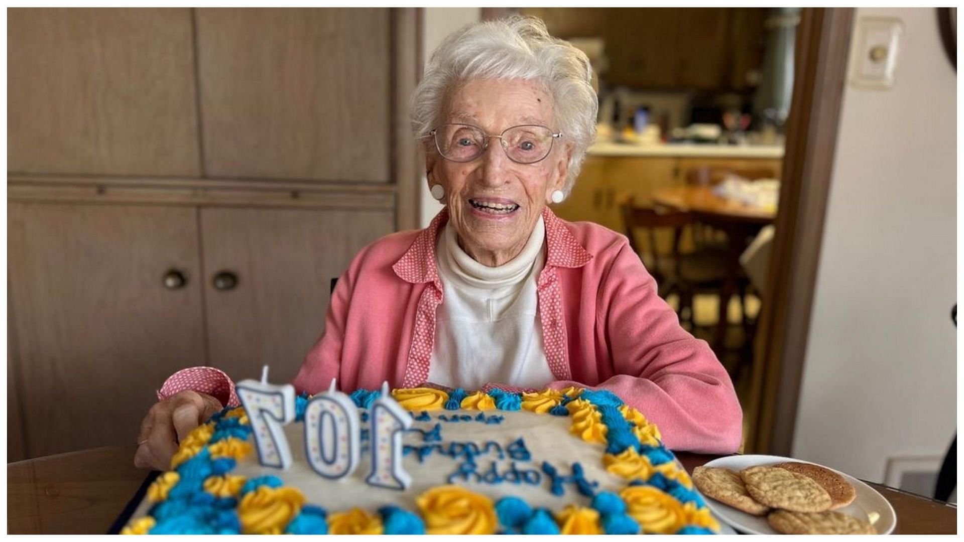 Ruth Johnson Colvin at her 107th birthday (Image via @proliteracy/Instagram)