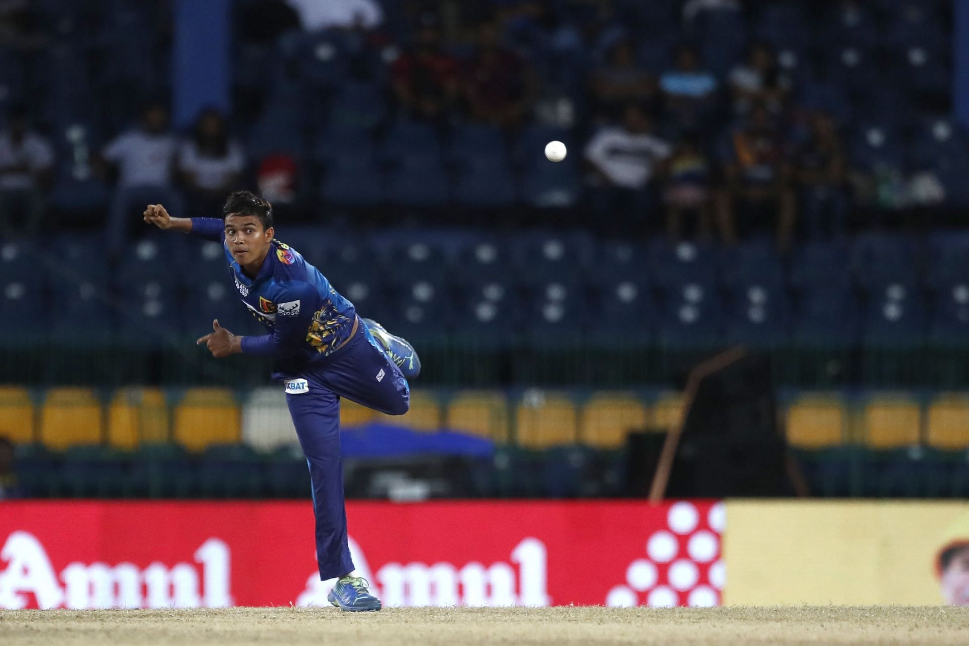 Dunith Wellalage bowling during the 2023 Asia Cup (Image Credits: Getty Images)