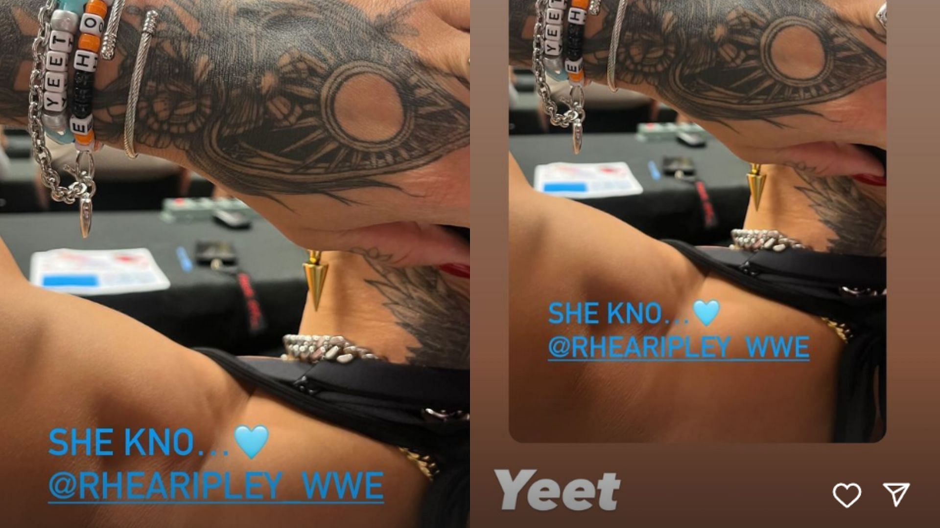 Is there something brewing between Jey Uso and Rhea Ripley? [Photo Credit: Screengrabs of  Uso and Ripley's Instagram stories]