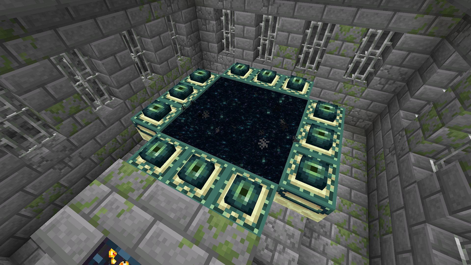 It&#039;s incredibly rare, but possible, to find a completed End portal in Minecraft without any extra work (Image via Mojang)