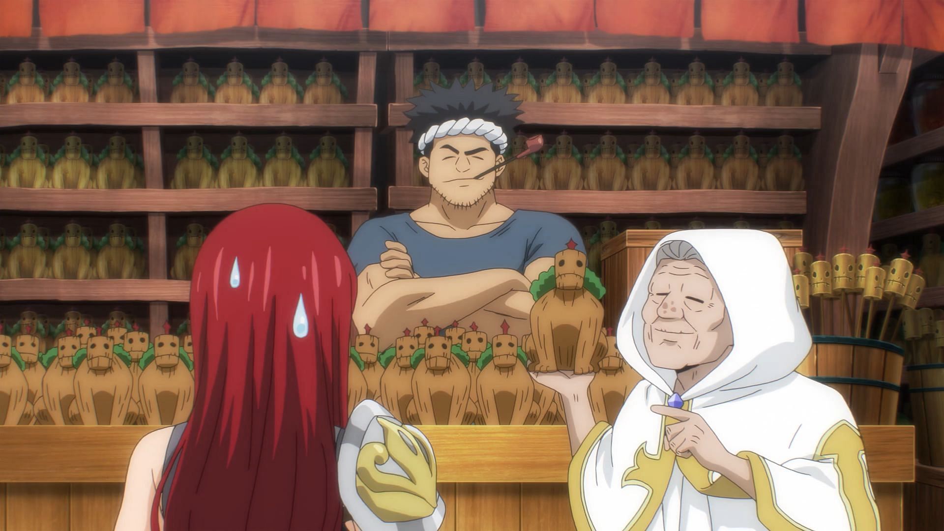 The mysterious old man gives a tour of Drasil to Natsu and team (Image via J.C. Staff)