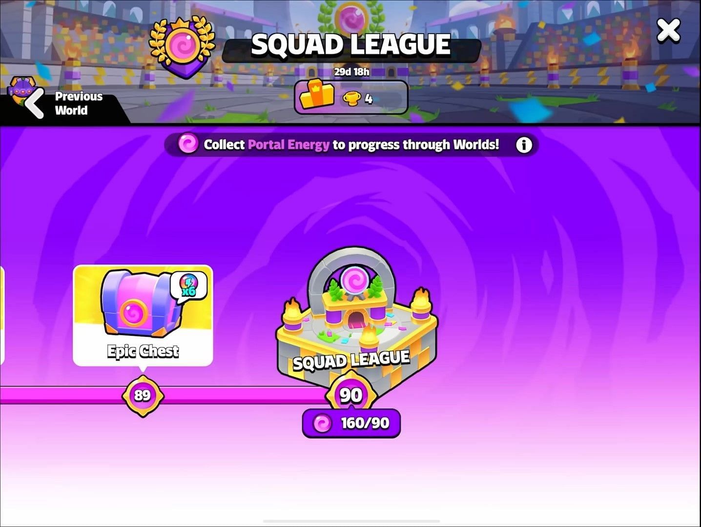 Players can use Portal energy to progress in Squad Journey (Image via SuperCell)