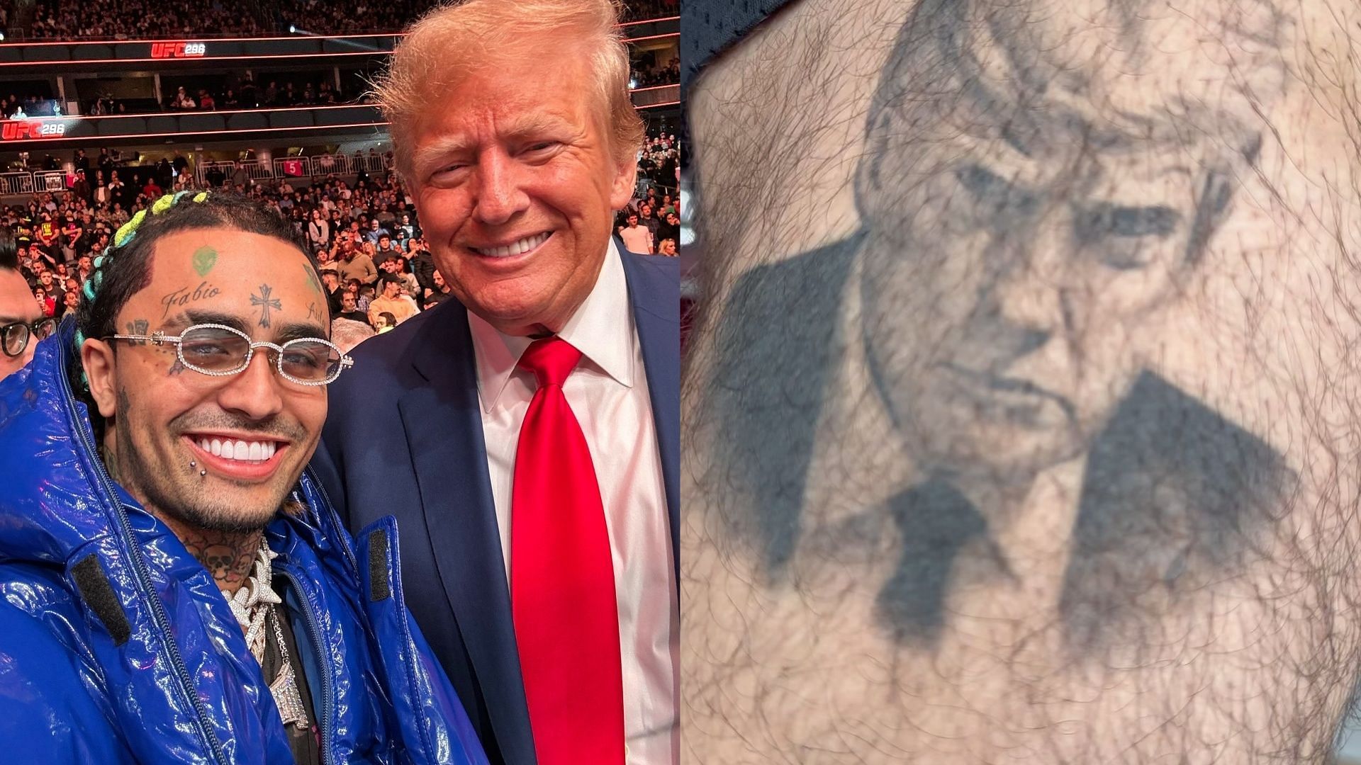 Lil Pump even got a tattoo of Trump (Image via Instagram/@lilpump)