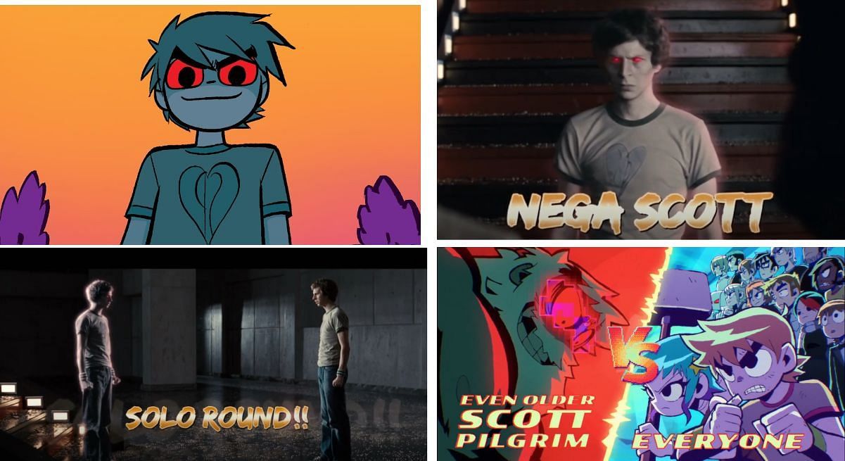 Nega Scott and Even Older Scott Pilgrim (Image via Oni Press/Bryan O&#039;Malley, Universal Pictures, and Science Saru)