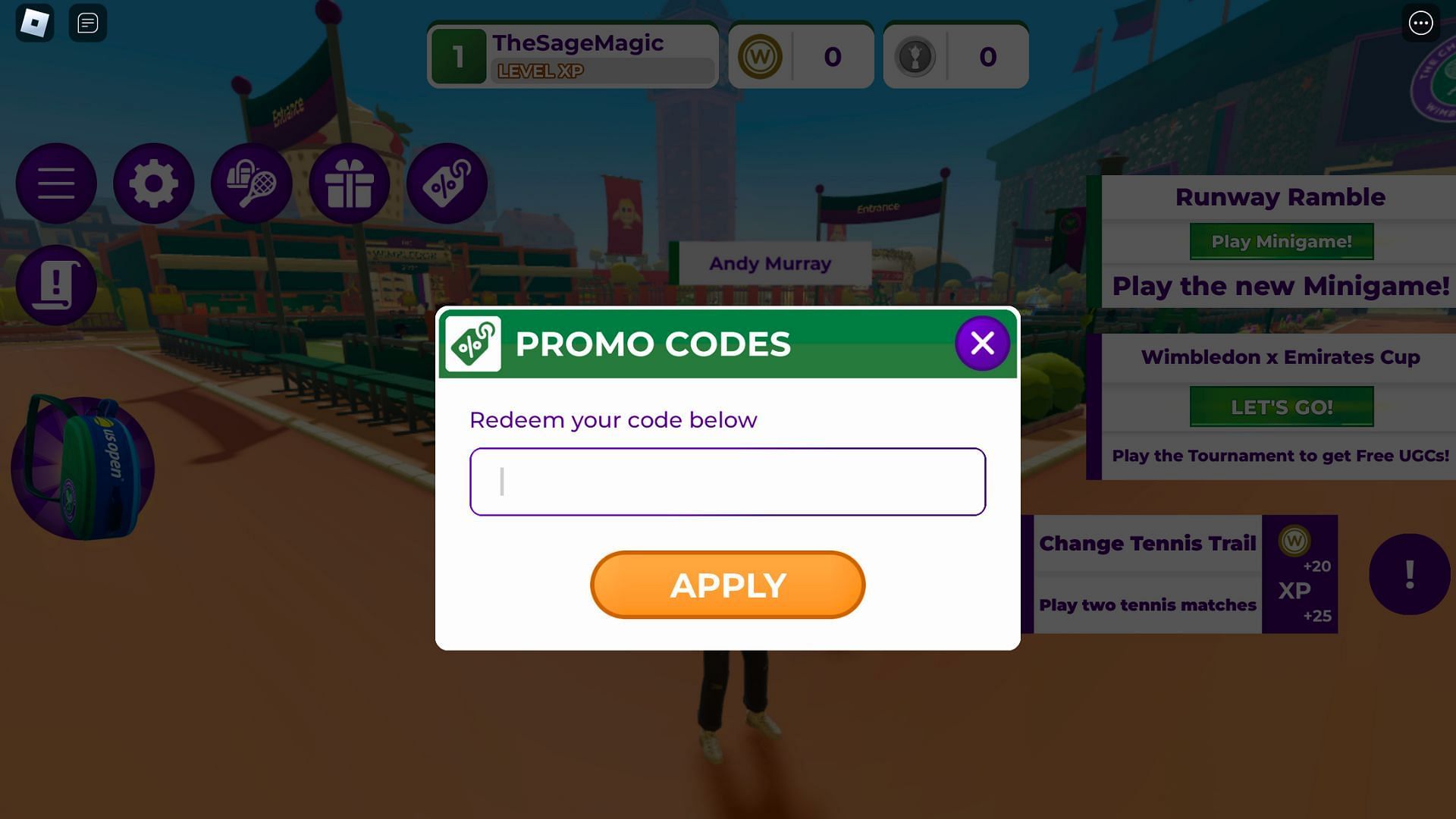 Redemption screen (Image via Roblox)