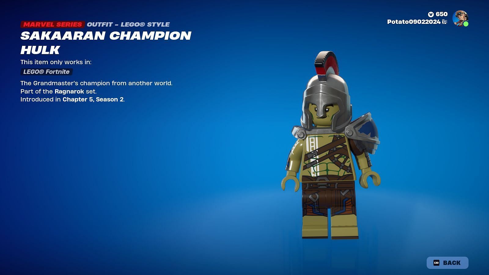 You can now purchase the Sakaaran Champion Hulk skin in Fortnite (Image via Epic Games) (Image via Epic Games)