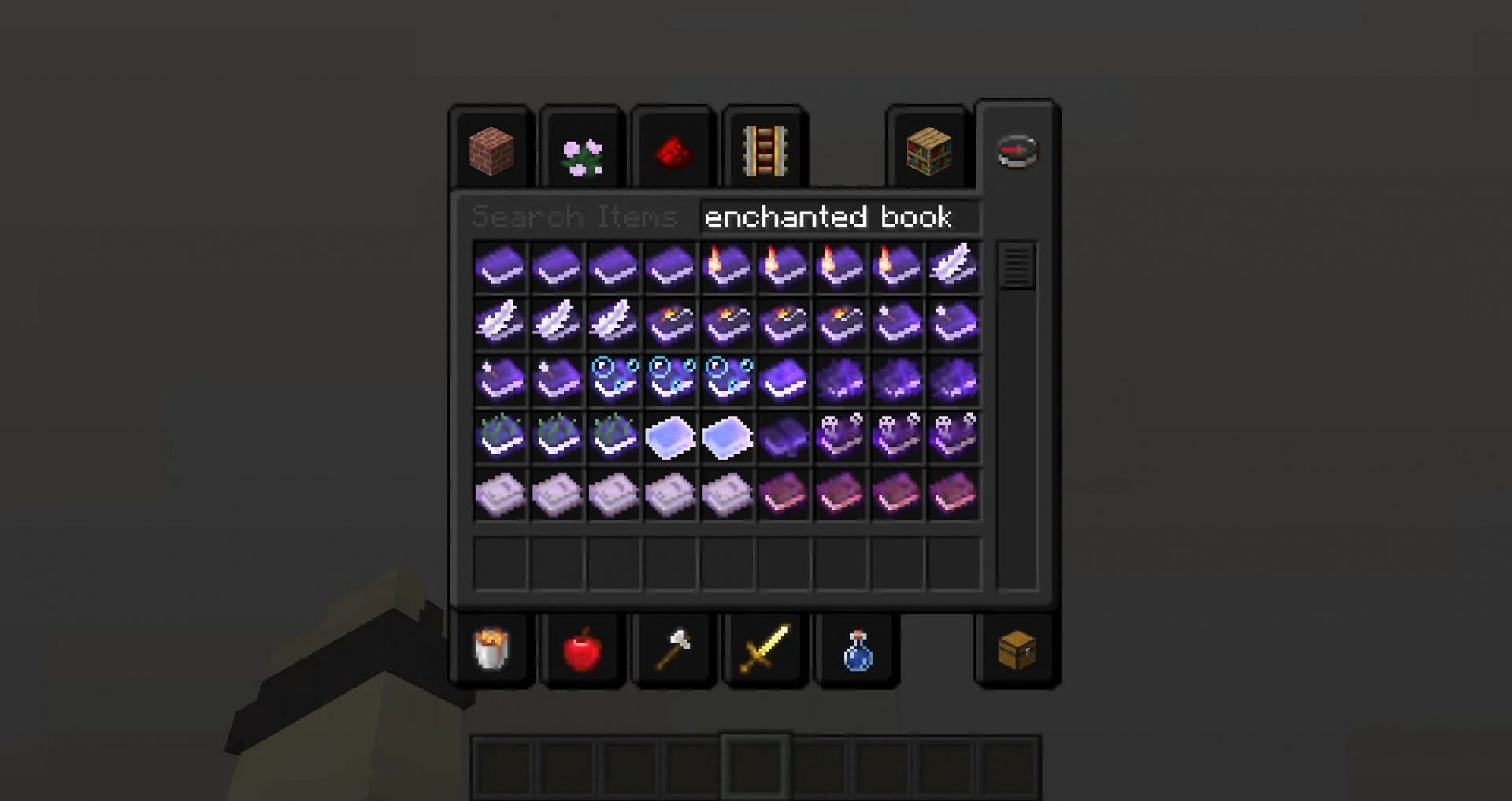 Custom icons for potions and enchanted books would make inventory management much easier (Image via u/Yomna04/Reddit)