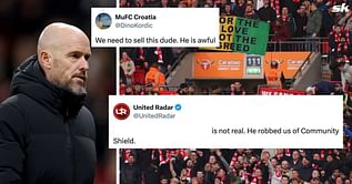 “He robbed us of Community Shield”, “Genuinely useless in this team” - Fans slam Manchester United star after defeat to Manchester City