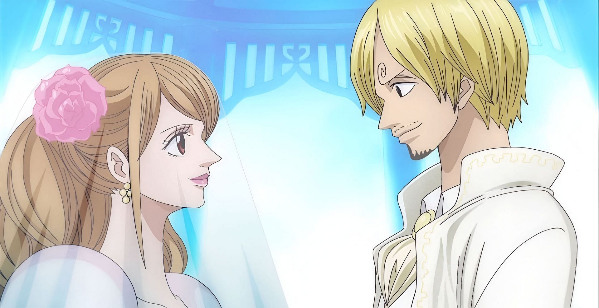 Pudding and Sanji as seen in the anime (Image via Toei Animation)