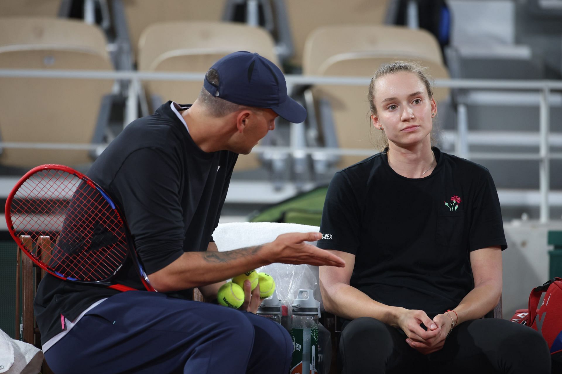 Stefano Vukov (L) pictured with Elena Rybakina | Image Source: Getty