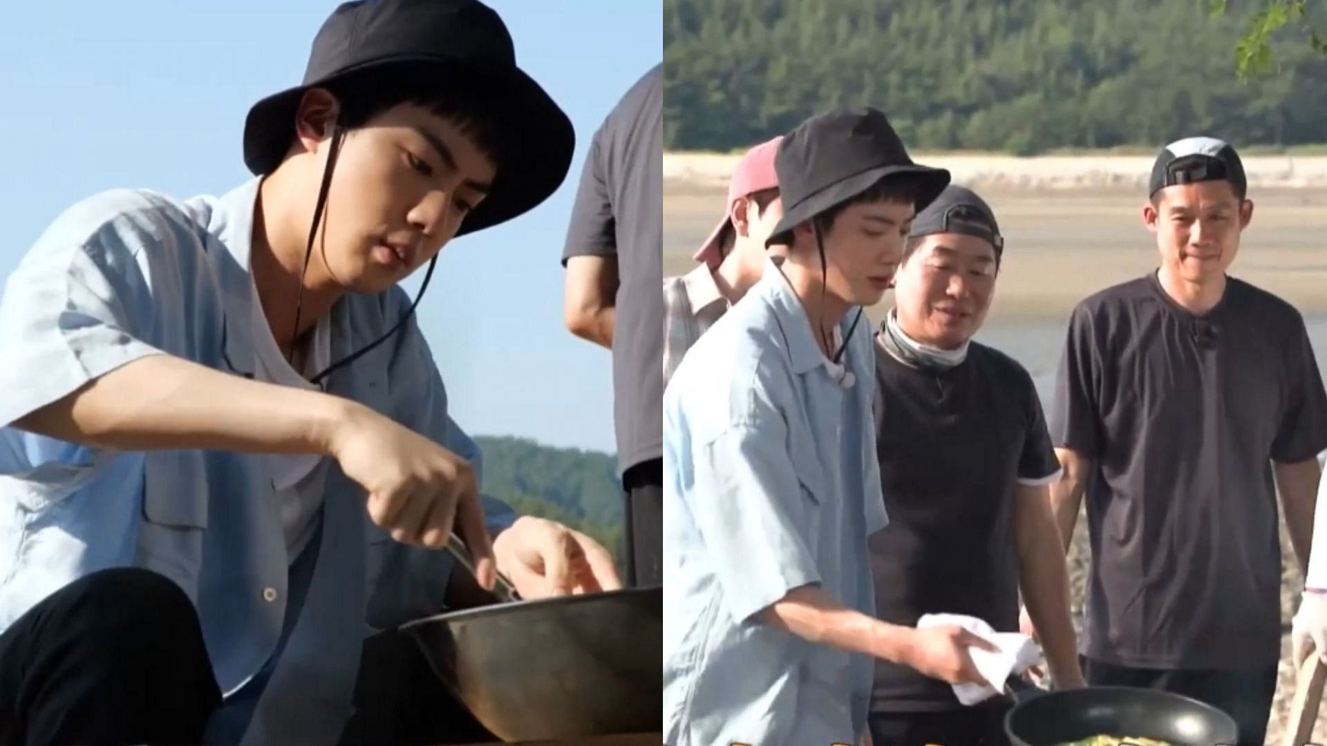 BTS&rsquo; Jin on MBC&rsquo;s Half-Star Hotel in Lost Island highlights: The K-pop idol impresses the cast with his cooking skills (Images via YouTube/@MBC_officialchannel))