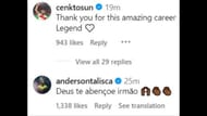 Cenk Tosun and Anderson Talisca's comment (image via Instagram/official_pepe)