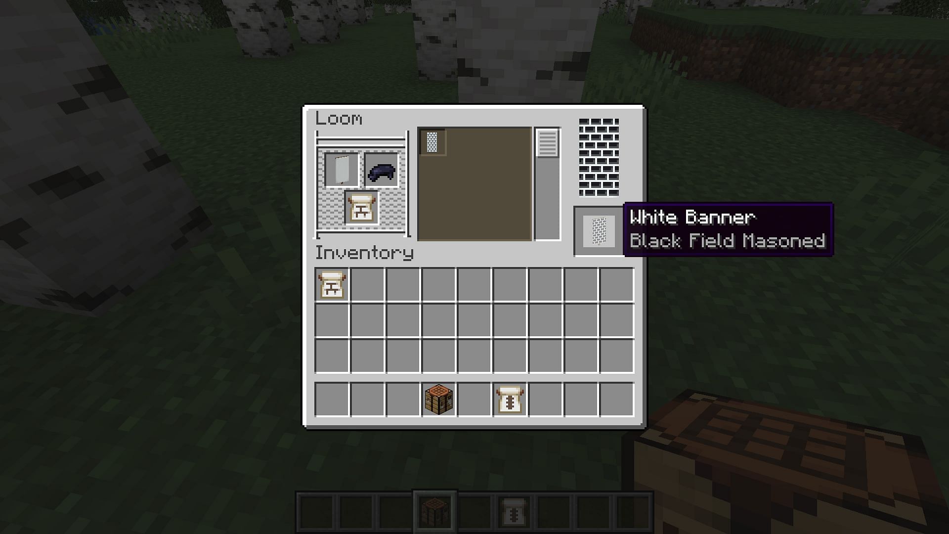 Field masoned design on a banner (Image via Mojang Studios)